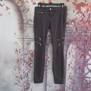 Bebe Grey Skinny Leg Zippered Legs Zippered Pocket